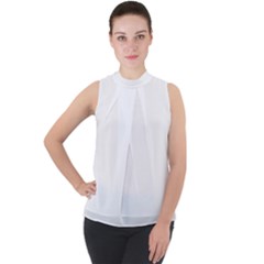 Mock Neck Chiffon Sleeveless Top 