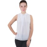 Untitled Design Mock Neck Chiffon Sleeveless Top