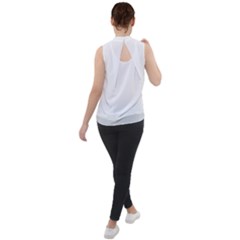 Mock Neck Chiffon Sleeveless Top 