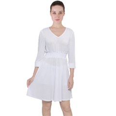 Quarter Sleeve Ruffle Waist Dress 