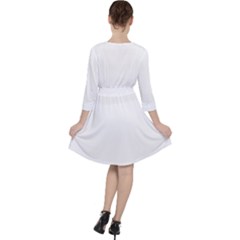 Quarter Sleeve Ruffle Waist Dress 
