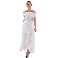 Off Shoulder Open Front Chiffon Dress 