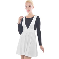 Plunge Pinafore Velour Dress 