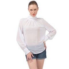 High Neck Long Sleeve Chiffon Top 