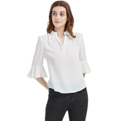 Loose Horn Sleeve Chiffon Blouse 