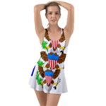 E8cftciweaqngbg Ruffle Top Dress Swimsuit