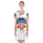 E8cftciweaqngbg Short Sleeve V-neck Flare Dress