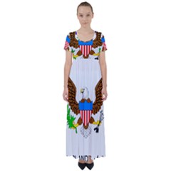High Waist Short Sleeve Maxi Dress 