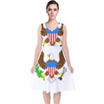 E8cftciweaqngbg V-Neck Midi Sleeveless Dress 