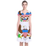 E8cftciweaqngbg Short Sleeve Front Wrap Dress