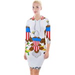E8cftciweaqngbg Quarter Sleeve Hood Bodycon Dress