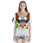 E8cftciweaqngbg V-Neck Flutter Sleeve Top