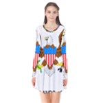 E8cftciweaqngbg Long Sleeve V-neck Flare Dress
