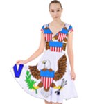 E8cftciweaqngbg Cap Sleeve Front Wrap Midi Dress