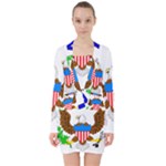 E8cftciweaqngbg V-neck Bodycon Long Sleeve Dress