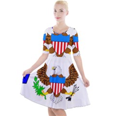 Quarter Sleeve A-Line Dress 