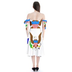 Shoulder Tie Bardot Midi Dress 