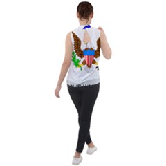 Mock Neck Chiffon Sleeveless Top 