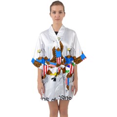 Half Sleeve Satin Kimono  