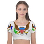 E8cftciweaqngbg Velvet Short Sleeve Crop Top 