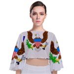 E8cftciweaqngbg Tie Back Butterfly Sleeve Chiffon Top