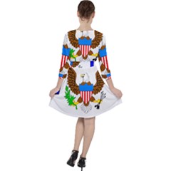 Quarter Sleeve Ruffle Waist Dress 