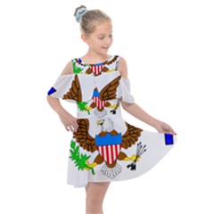 Kids  Shoulder Cutout Chiffon Dress 