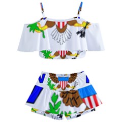 Kids  Off Shoulder Skirt Bikini 