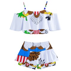 Kids  Off Shoulder Skirt Bikini 