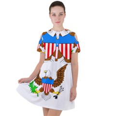 Short Sleeve Shoulder Cut Out Dress  