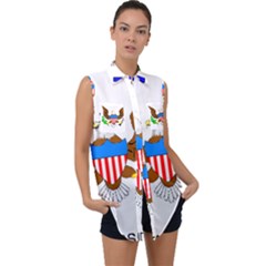 Sleeveless Chiffon Button Shirt 