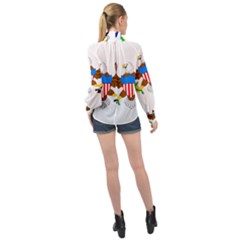 High Neck Long Sleeve Chiffon Top 