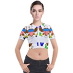 E8cftciweaqngbg Short Sleeve Cropped Jacket