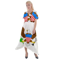Cross Front Sharkbite Hem Maxi Dress 