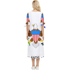 Bow Sleeve Chiffon Midi Dress 