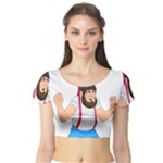 E8epcq3x0achi-l Short Sleeve Crop Top