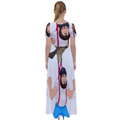 High Waist Short Sleeve Maxi Dress 