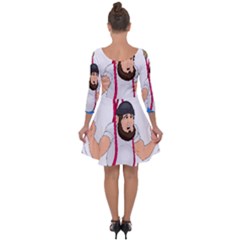 Quarter Sleeve Skater Dress 