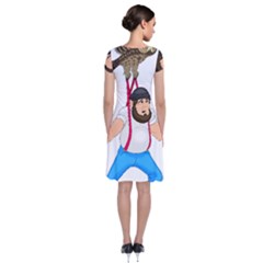 Short Sleeve Front Wrap Dress 