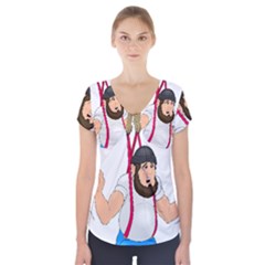Short Sleeve Front Detail Top 