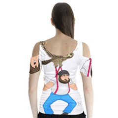 Butterfly Sleeve Cutout T-Shirt  