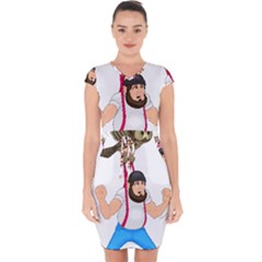 Capsleeve Drawstring Dress  