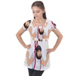 E8epcq3x0achi-l Puff Sleeve Tunic Top