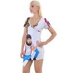 E8epcq3x0achi-l Short Sleeve Asymmetric Mini Dress