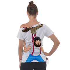 Off Shoulder Tie-Up T-Shirt 