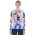 E8epcq3x0achi-l V-Neck Long Sleeve Top