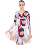 E8epcq3x0achi-l Quarter Sleeve Front Wrap Dress