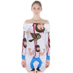 E8epcq3x0achi-l Long Sleeve Off Shoulder Dress