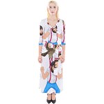 E8epcq3x0achi-l Quarter Sleeve Wrap Maxi Dress