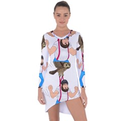 Asymmetric Cut-Out Shift Dress 